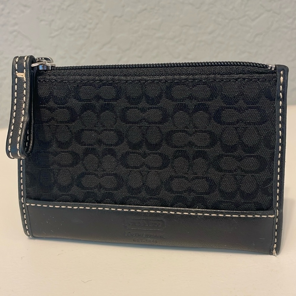 Coach mini wallet, black signature